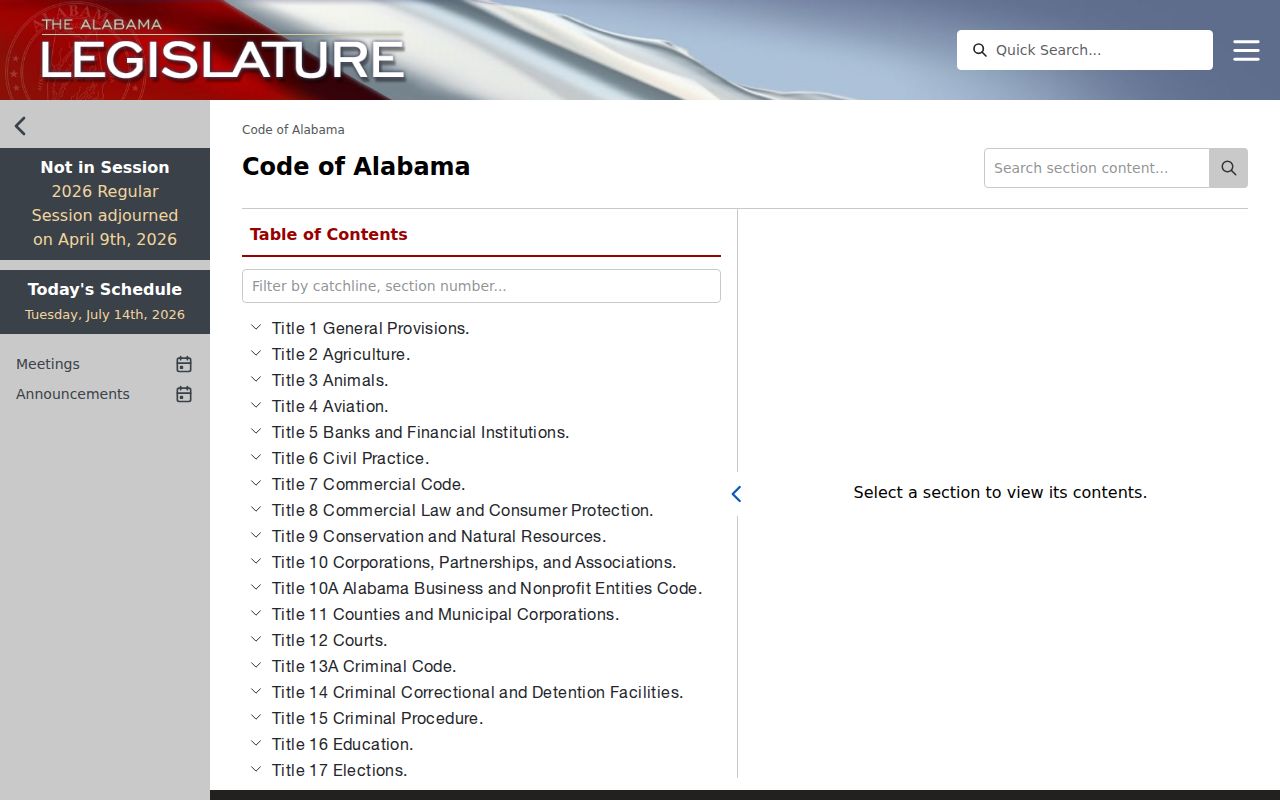 Russell County court records official Code of Alabama source
