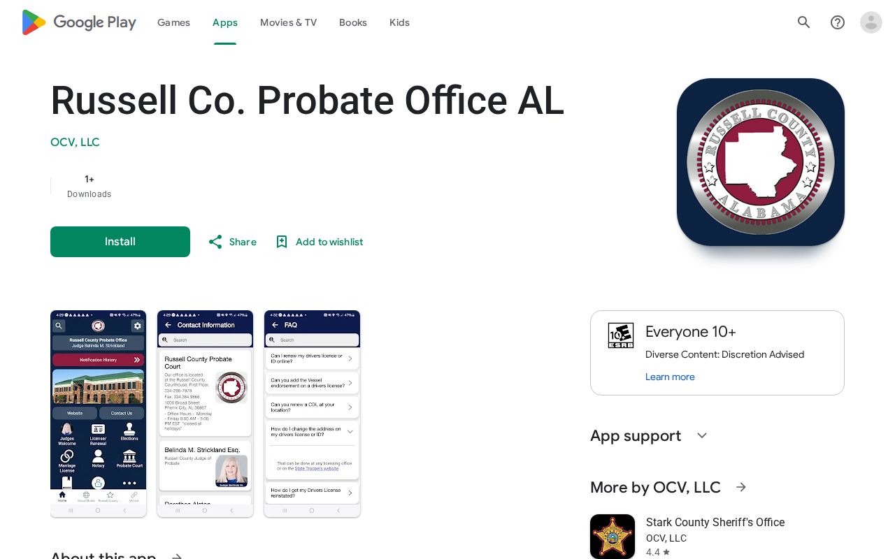 Russell County marriage records Probate Office Android app